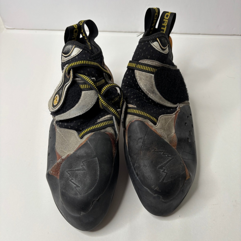 La Sportiva FLAWED Solution Climbing Shoes Mens 44.5 US 11 Black Yellow SEE